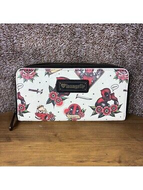 Loungefly Marvel Deadpool Tattoo Wallet (Broken Zipper)